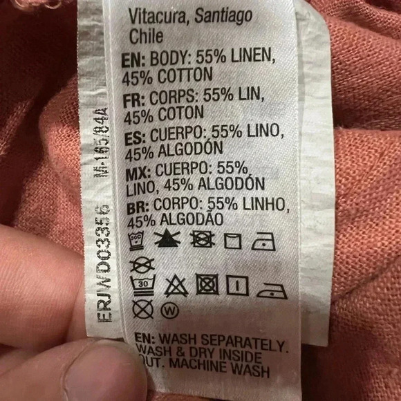 Roxy Pink Linen Overalls size Medium - Picture 8 of 12